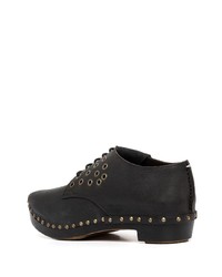 schwarze Leder Derby Schuhe von Maison Margiela