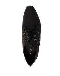 schwarze Leder Derby Schuhe von Maison Margiela