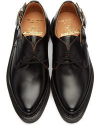 schwarze Leder Derby Schuhe von Comme des Garcons