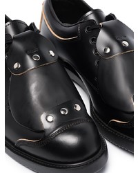 schwarze Leder Derby Schuhe von Comme Des Garcons Homme Plus