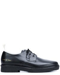 schwarze Leder Derby Schuhe von Common Projects