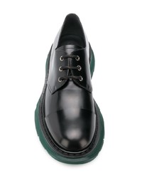 schwarze Leder Derby Schuhe von Alexander McQueen