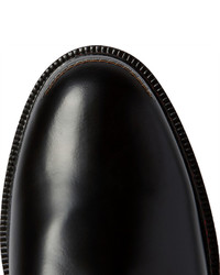 schwarze Leder Derby Schuhe von Raf Simons