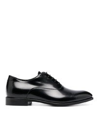 schwarze Leder Derby Schuhe von D4.0