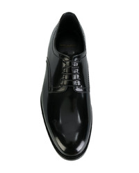 schwarze Leder Derby Schuhe von Saint Laurent