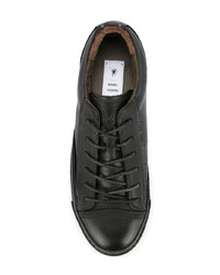 schwarze Leder Derby Schuhe von Maison Mihara Yasuhiro