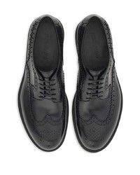 schwarze Leder Derby Schuhe von Ferragamo