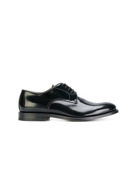 schwarze Leder Derby Schuhe von Dell'oglio