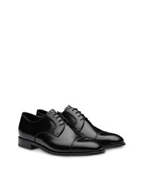 schwarze Leder Derby Schuhe von Prada