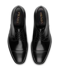 schwarze Leder Derby Schuhe von Prada