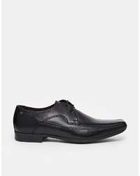 schwarze Leder Derby Schuhe von Base London