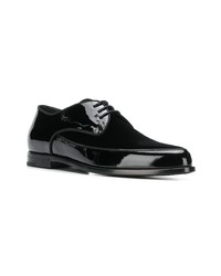 schwarze Leder Derby Schuhe von Saint Laurent