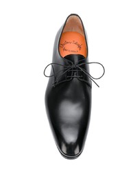 schwarze Leder Derby Schuhe von Santoni