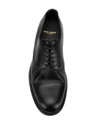 schwarze Leder Derby Schuhe von Saint Laurent