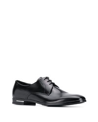 schwarze Leder Derby Schuhe von Prada