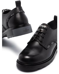 schwarze Leder Derby Schuhe von Valentino Garavani