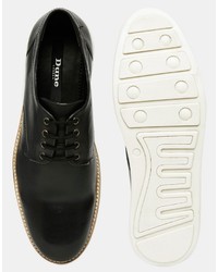 schwarze Leder Derby Schuhe von Dune