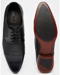 schwarze Leder Derby Schuhe von Asos