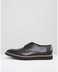 schwarze Leder Derby Schuhe von Frank Wright
