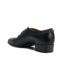 schwarze Leder Derby Schuhe von Gucci