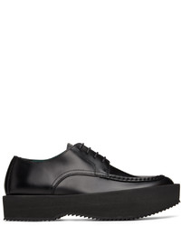 schwarze Leder Derby Schuhe von Dries Van Noten