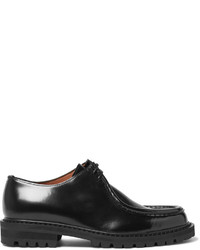 schwarze Leder Derby Schuhe von Dries Van Noten