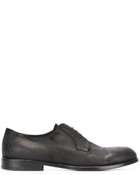 schwarze Leder Derby Schuhe von Ermanno Scervino