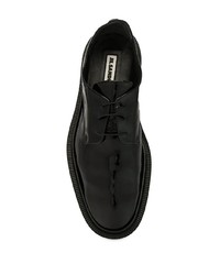 schwarze Leder Derby Schuhe von Jil Sander