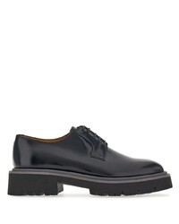 schwarze Leder Derby Schuhe von Ferragamo