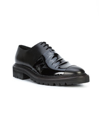 schwarze Leder Derby Schuhe von Yang Li