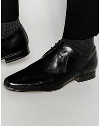 schwarze Leder Derby Schuhe von Frank Wright