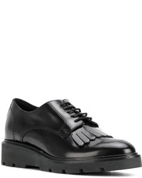 schwarze Leder Derby Schuhe von P.A.R.O.S.H.