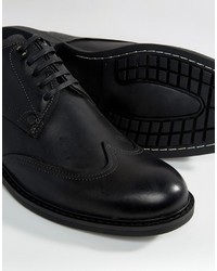 schwarze Leder Derby Schuhe von G Star