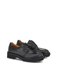 schwarze Leder Derby Schuhe von Ferragamo