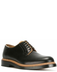 schwarze Leder Derby Schuhe von Valentino