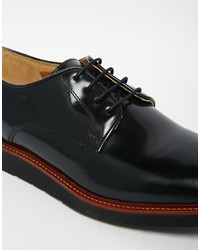 schwarze Leder Derby Schuhe von Base London