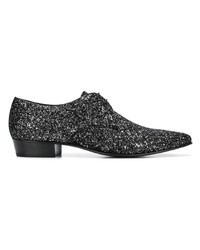 schwarze Leder Derby Schuhe von Saint Laurent