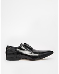 schwarze Leder Derby Schuhe von Base London