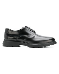 schwarze Leder Derby Schuhe von Hogan