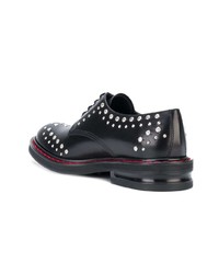 schwarze Leder Derby Schuhe von Alexander McQueen