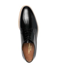 schwarze Leder Derby Schuhe von Common Projects