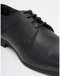 schwarze Leder Derby Schuhe von Selected