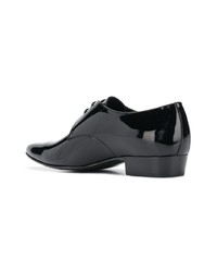 schwarze Leder Derby Schuhe von Saint Laurent