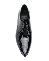 schwarze Leder Derby Schuhe von Saint Laurent