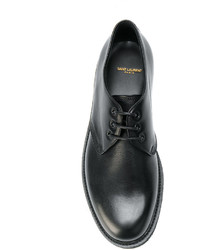 schwarze Leder Derby Schuhe von Saint Laurent