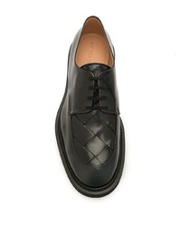 schwarze Leder Derby Schuhe von Bottega Veneta