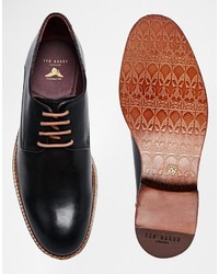 schwarze Leder Derby Schuhe von Ted Baker