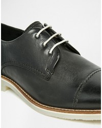 schwarze Leder Derby Schuhe von Jack and Jones