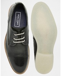 schwarze Leder Derby Schuhe von Jack and Jones