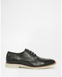 schwarze Leder Derby Schuhe von Jack and Jones